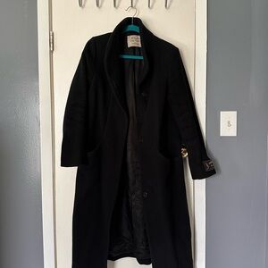 Wilfred Aritzia Long Black Wool Coat